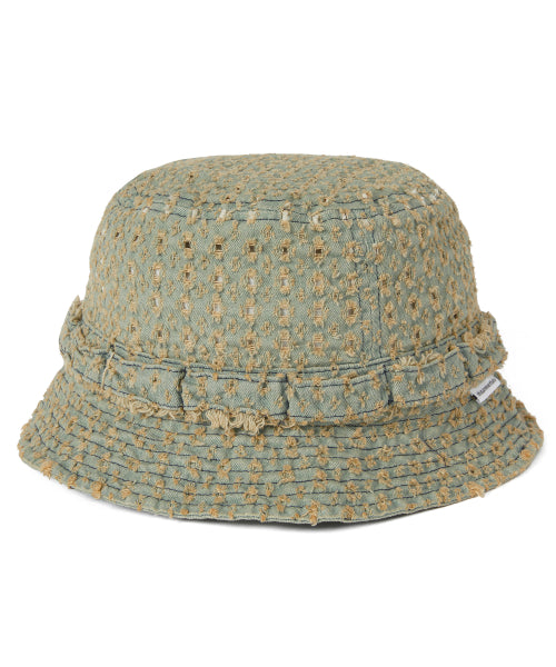 THISISNEVERTHAT THISISNEVERTHAT Damaged Denim Jungle Bucket Hat Washed Blue