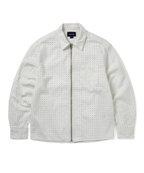 THISISNEVERTHAT THISISNEVERTHAT Damaged Denim Shirt Off White