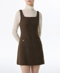 MUSINSA STANDARD WOMAN MUSINSA STANDARD WOMAN Women's Square Neck Tweed Mini Dress [Brown]