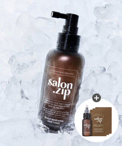 Salon Zip Scalp Renewing Hair Tonic (Water Treatment 30ml + Salon Zip Scalp Renewing Shampoo 3-Row Shasha Free)