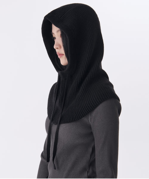 MUSINSA STANDARD WOMAN MUSINSA STANDARD WOMAN Women's Oversized String Knit Balaclava [Black]