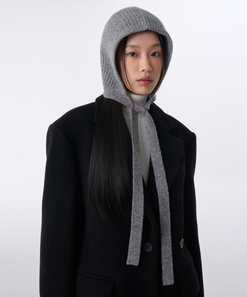 MUSINSA STANDARD WOMAN MUSINSA STANDARD WOMAN Women's Knit Tie Bonnet [Medium Gray]