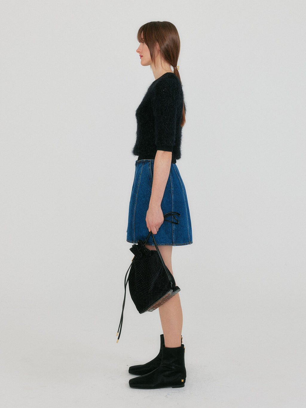 EENK ZIGGIE Short Sleeve Knit Top - Black