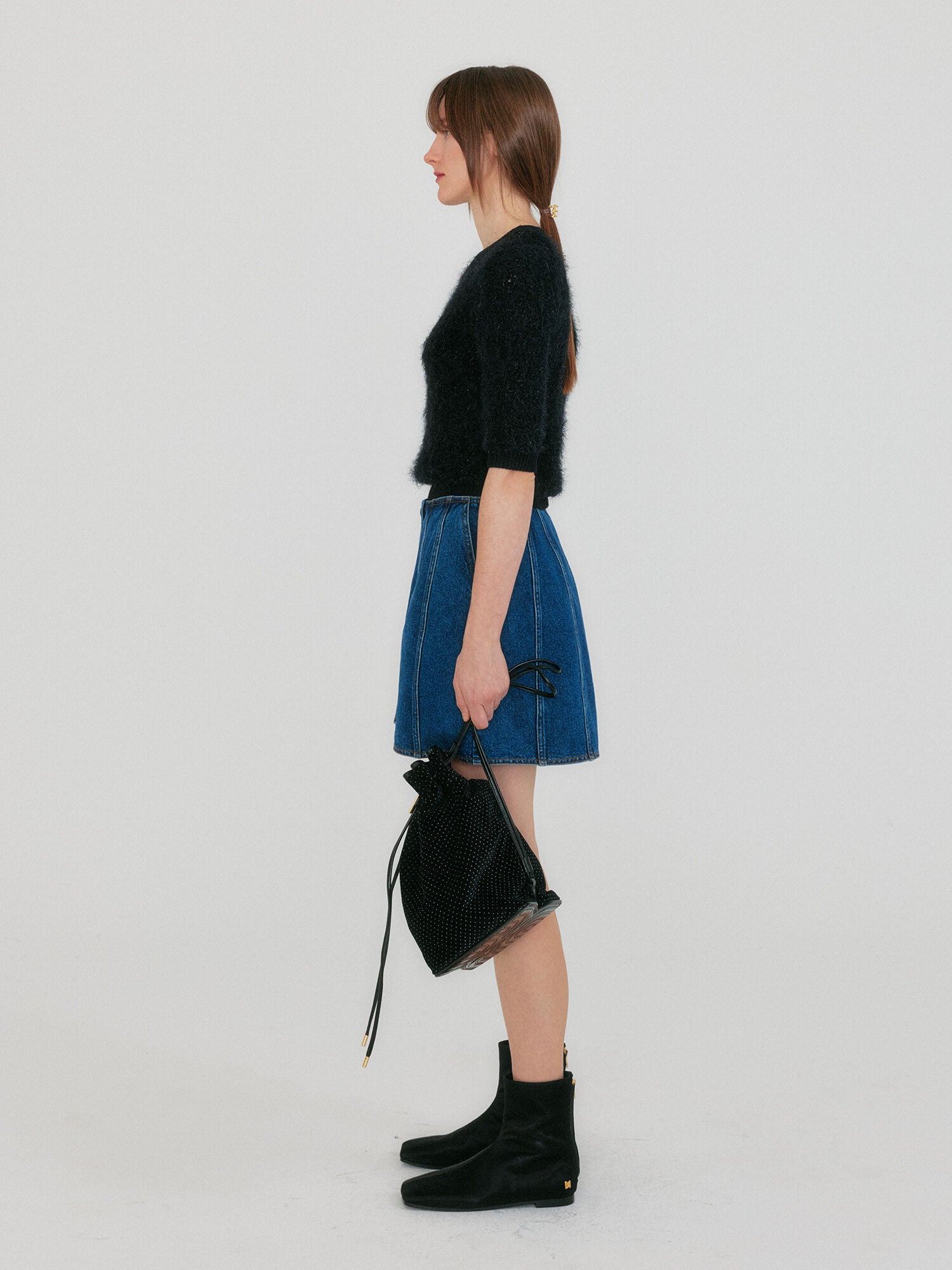 EENK ZIGGIE Short Sleeve Knit Top - Black