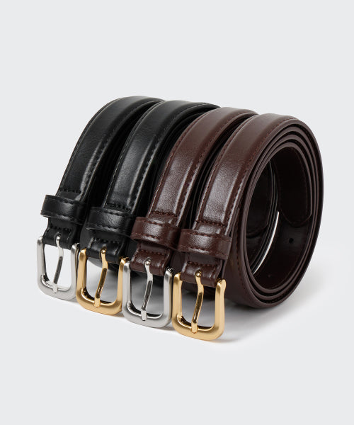 MUSINSA STANDARD WOMAN MUSINSA STANDARD WOMAN Women's Rounded Square Synthetic Leather Slim Belt 20mm