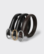 MUSINSA STANDARD WOMAN MUSINSA STANDARD WOMAN Women's oval crack leather thin belt 15mm