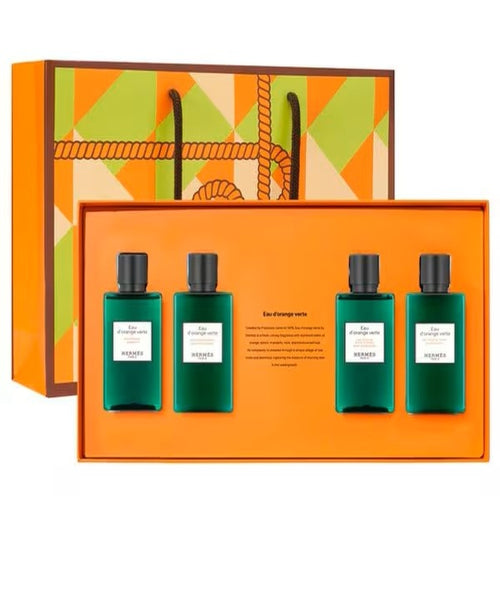 HERMES AMENITY Odorange Verte travel kit 4-piece set (+ free shopping bag)