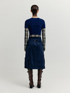 EENK EENK XESLEY Short Sleeve Bustier T-shirt - Navy