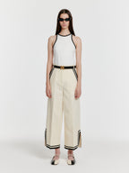 EENK YOUE Contrast Halter Top - White