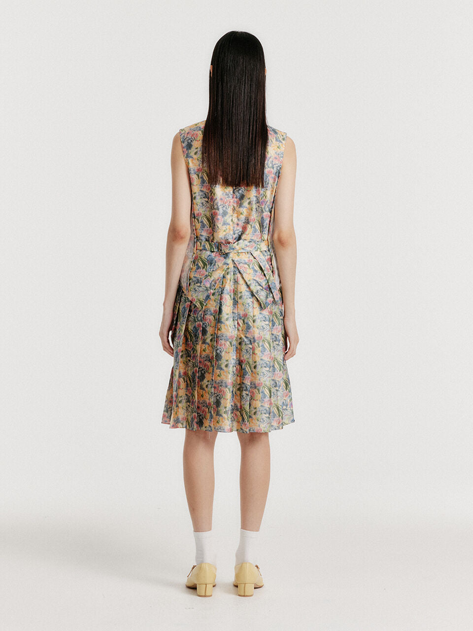 EENK YULIN Layered Vest Dress - Cream/Blue Multi