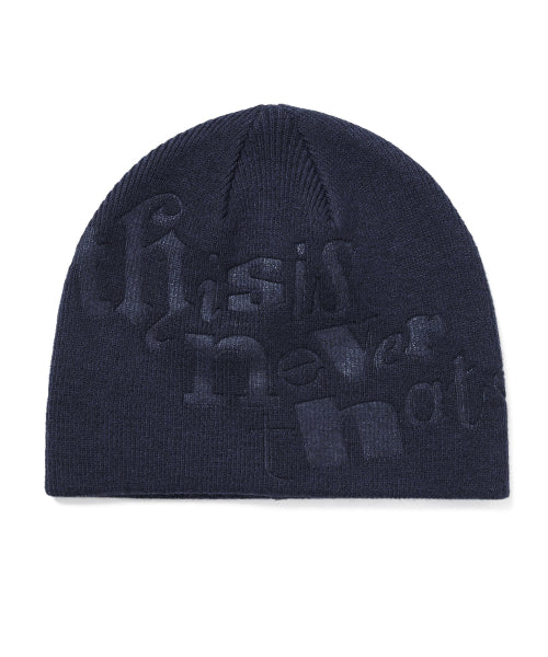 THISISNEVERTHAT THISISNEVERTHAT Debossed No Cuff Beanie Navy