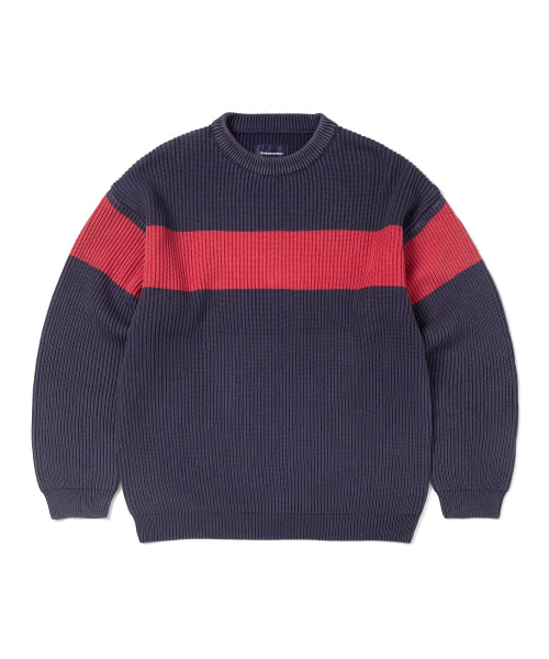 THISISNEVERTHAT THISISNEVERTHAT Washed Block Knit Sweater Navy