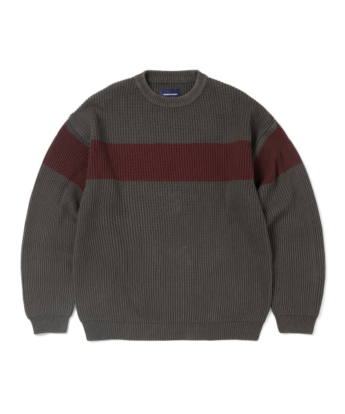 THISISNEVERTHAT THISISNEVERTHAT Washed Block Knit Sweater Charcoal