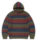 THISISNEVERTHAT THISISNEVERTHAT Striped Waffle Knit Hoodie Olive