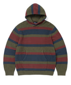 THISISNEVERTHAT THISISNEVERTHAT Striped Waffle Knit Hoodie Olive