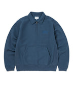 THISISNEVERTHAT THISISNEVERTHAT Damaged Half Zip Polo Sweatshirt Deep Water