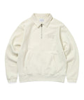 THISISNEVERTHAT THISISNEVERTHAT Damaged Half Zip Polo Sweatshirt Natural