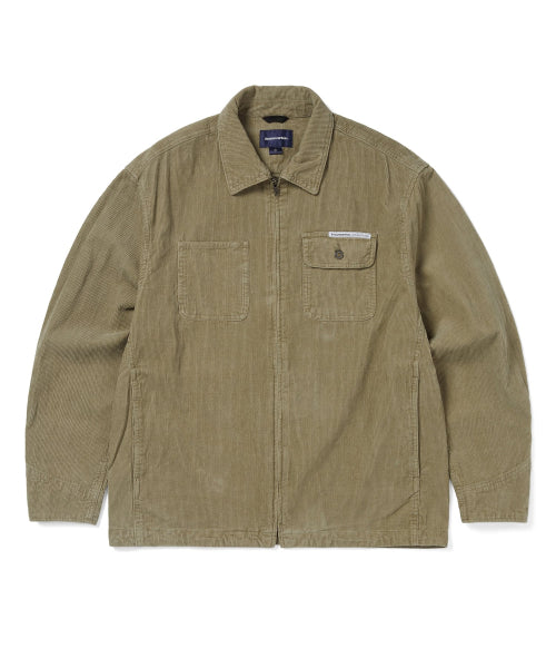 THISISNEVERTHAT THISISNEVERTHAT Washed Corduroy Zip Jacket Khaki