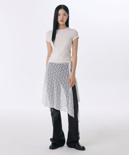 MUSINSA STANDARD WOMAN MUSINSA STANDARD WOMAN Women's Lace Layered Wrap Skirt [White]