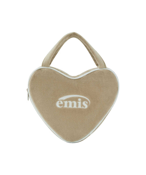 EMIS EMIS Velour Heart Tote Bag - Beige