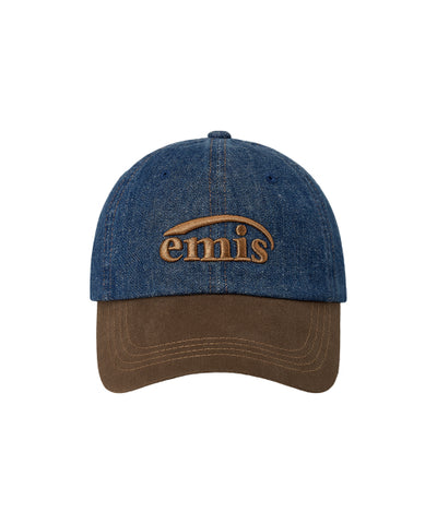 EMIS Hat Washed Denim Cap - Blue/Brown