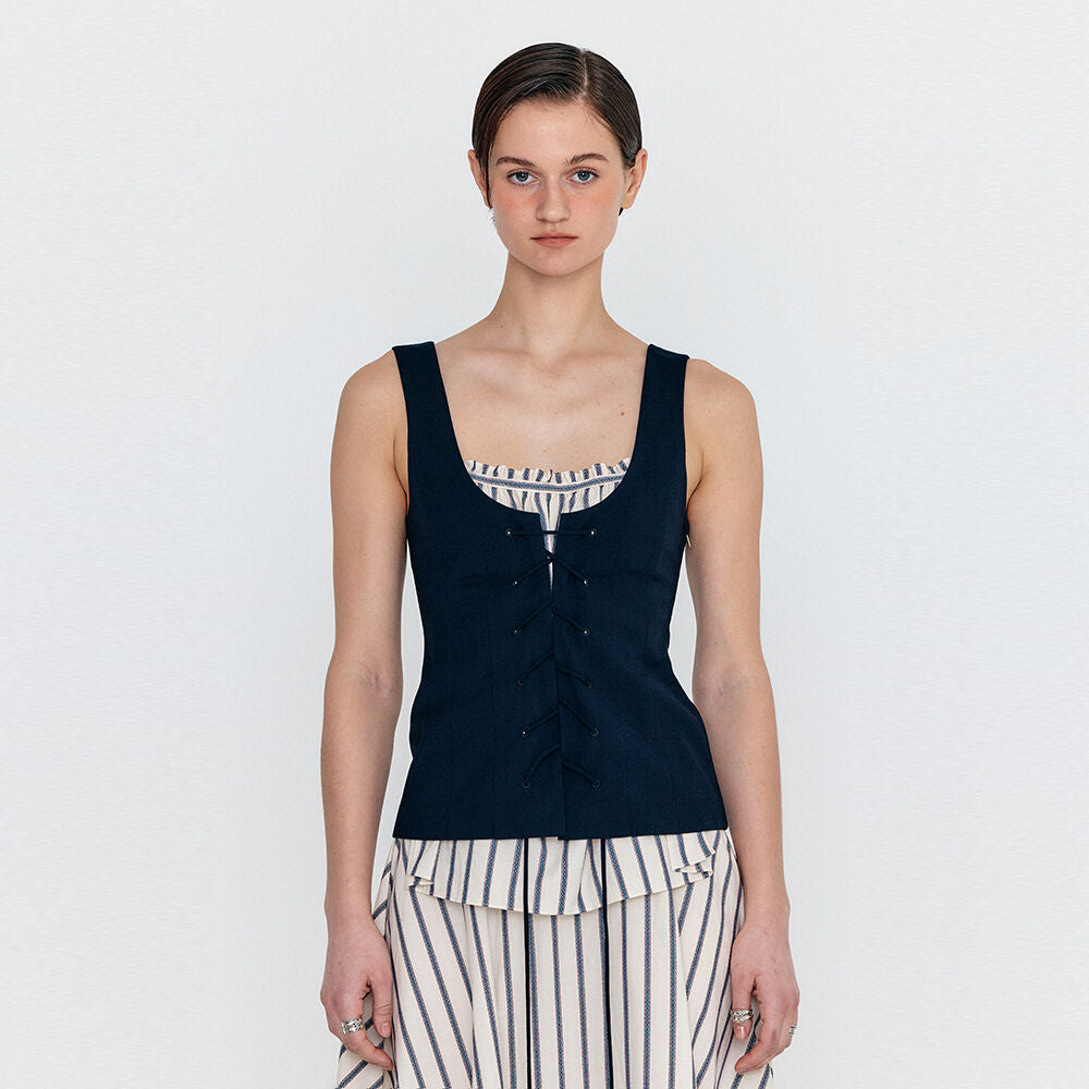 EENK EENK Lace-Up Vest - Navy