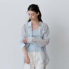 Le' Studio [Summer sheer shirt] SUMMER LOOSE FIT SHEER SHIRT (SBL)