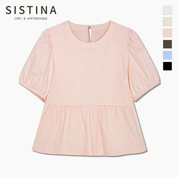 SISTINA Cotton puff sleeve blouse_AWWBLQ21010