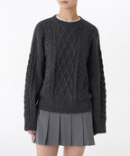 MUSINSA STANDARD WOMAN MUSINSA STANDARD WOMAN Women's Soft Aran Cable Knit [Medium Gray]