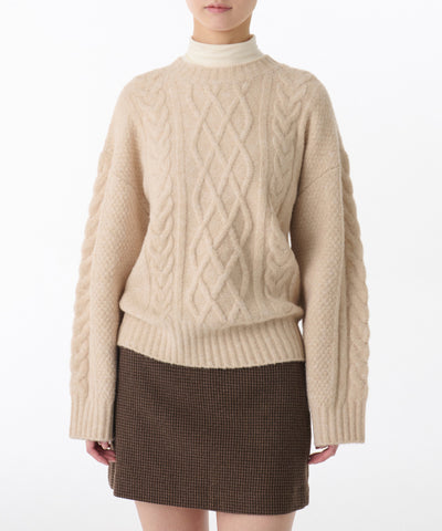 MUSINSA STANDARD WOMAN Women's Soft Aran Cable Knit [Ivory]