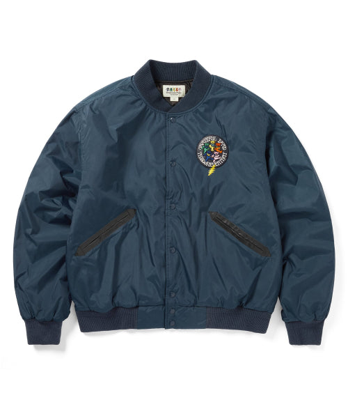 THISISNEVERTHAT THISISNEVERTHAT GD Dancing Bears Baseball Jacket Blue