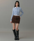 MUSINSA STANDARD WOMAN MUSINSA STANDARD WOMAN Cardigan Round Neck Crop (Sky Blue)