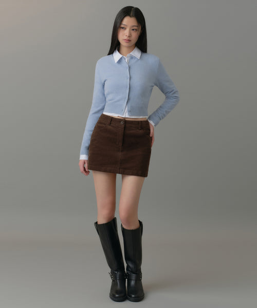 MUSINSA STANDARD WOMAN MUSINSA STANDARD WOMAN Cardigan Round Neck Crop (Sky Blue)