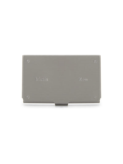 MATIN KIM Metal Business Card Case in Silver