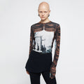 YCH GAREDN GRAPHIC PRINTED T-SHIRT ORANGE (R25TS11161OR)