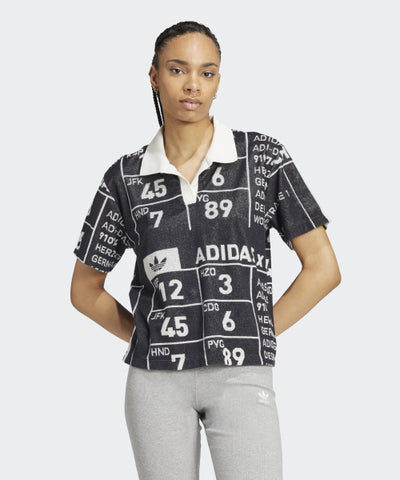 ADIDAS Graphic Towel Polo Shirt - Black