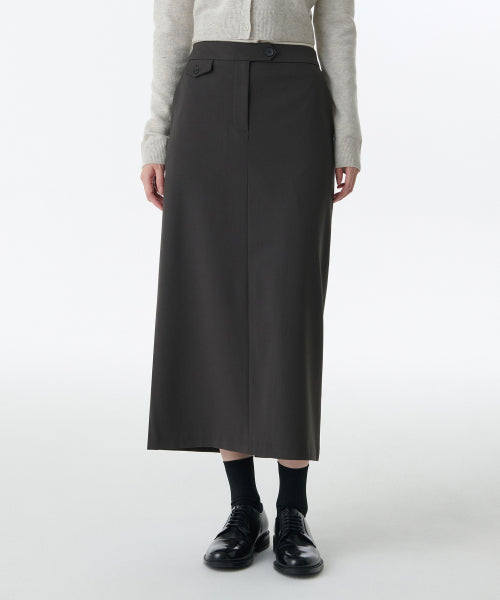 MUSINSA STANDARD WOMAN MUSINSA STANDARD WOMAN Women's Straight Maxi Skirt [Gunmetal]