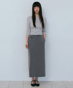 MUSINSA STANDARD WOMAN MUSINSA STANDARD WOMAN Women's Straight Maxi Skirt [Melange Gray]