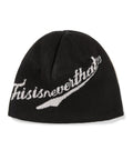 THISISNEVERTHAT THISISNEVERTHAT Script Logo No Cuff Beanie Black
