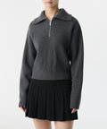 MUSINSA STANDARD WOMAN MUSINSA STANDARD WOMAN Women's Knitwear Half Zip-up [Medium Gray]