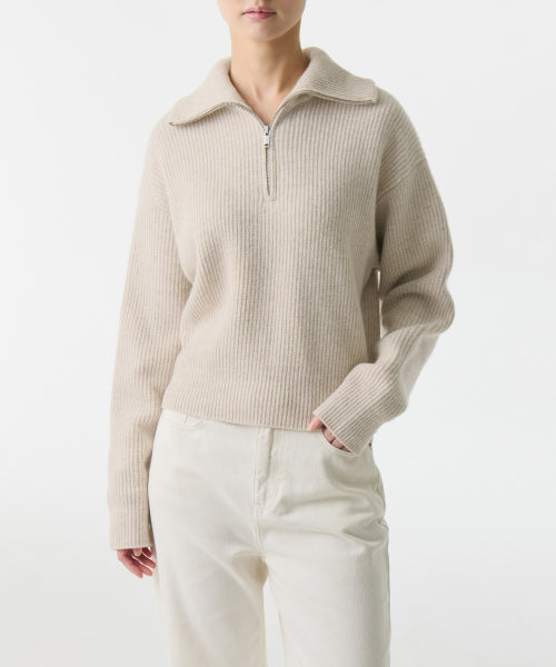 MUSINSA STANDARD WOMAN MUSINSA STANDARD WOMAN Women's Knitwear Half Zip-up [Oatmeal]