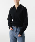 MUSINSA STANDARD WOMAN MUSINSA STANDARD WOMAN Women's Knitwear Half Zip-up [Black]