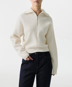 MUSINSA STANDARD WOMAN MUSINSA STANDARD WOMAN Women's Knitwear Half Zip-up [Ivory]