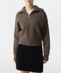 MUSINSA STANDARD WOMAN MUSINSA STANDARD WOMAN Women's Knitwear Half Zip-up [Mocha Brown]