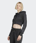 ADIDAS ADIDAS Cropped Full Zip Hoodie - Black