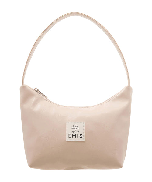EMIS NEW ENAMEL HOBO BAG-CREAM