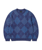 THISISNEVERTHAT THISISNEVERTHAT Mohair Argyle Knit Sweater Blue