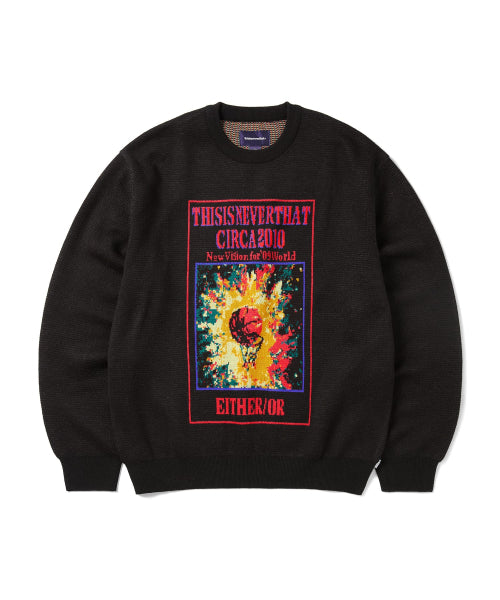 THISISNEVERTHAT THISISNEVERTHAT Basketball Hoop Knit Sweater Black