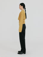 EENK ZONNE Cropped Knit Cardigan - Mustard