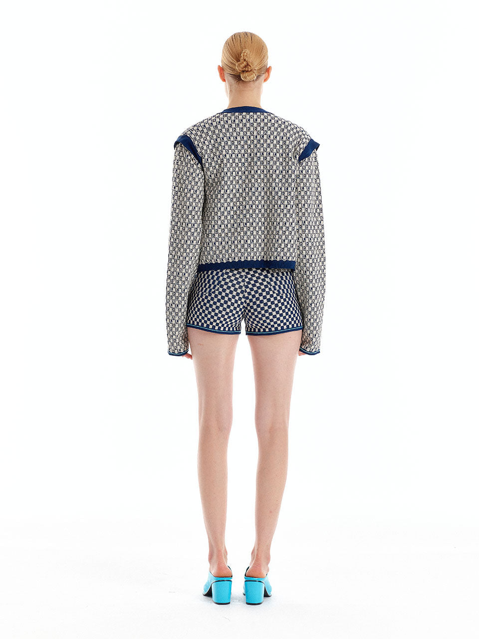 EENK EENK ULTRA Gingham Vest Cardigan - Ivory/Navy